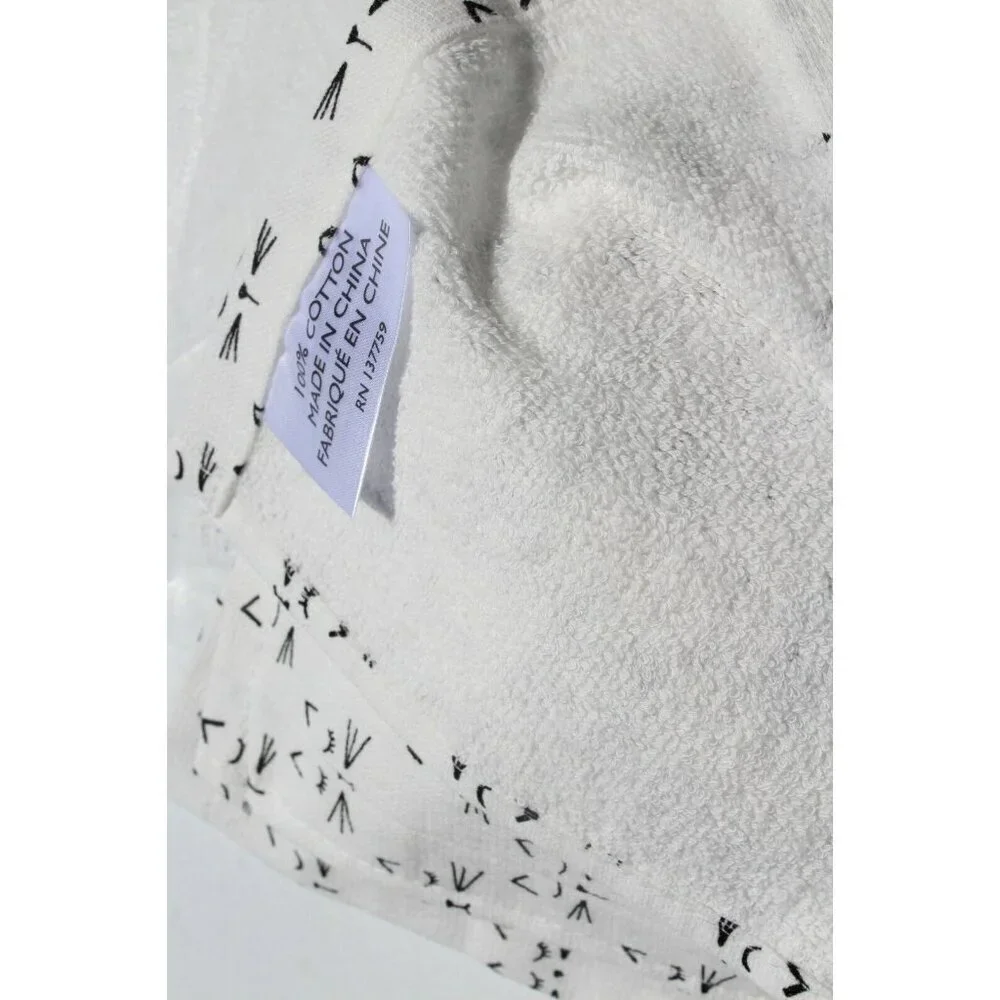 Set Of 2 Modern Meow CATS Black & White 100% Cotton Kitchen Towel 28